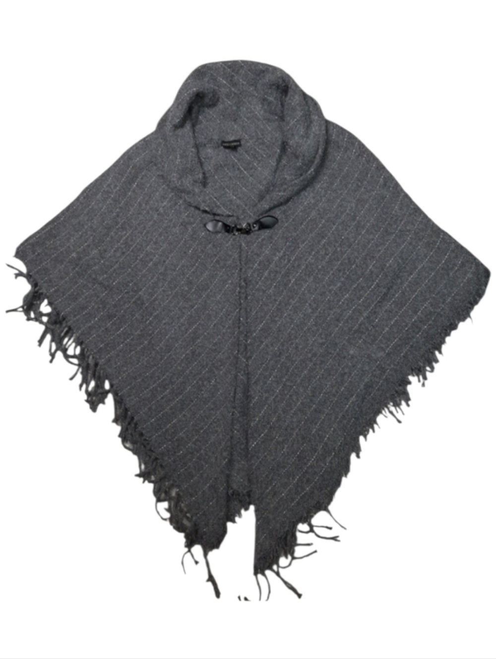 Coco + Carmen Gray Buckle Poncho Cape Sweater SZ OS